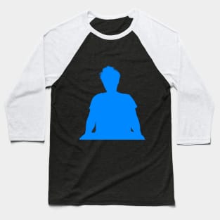 Seated man blue silhouette. Baseball T-Shirt